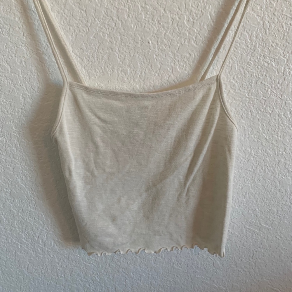 urban outfitters white frilly tank